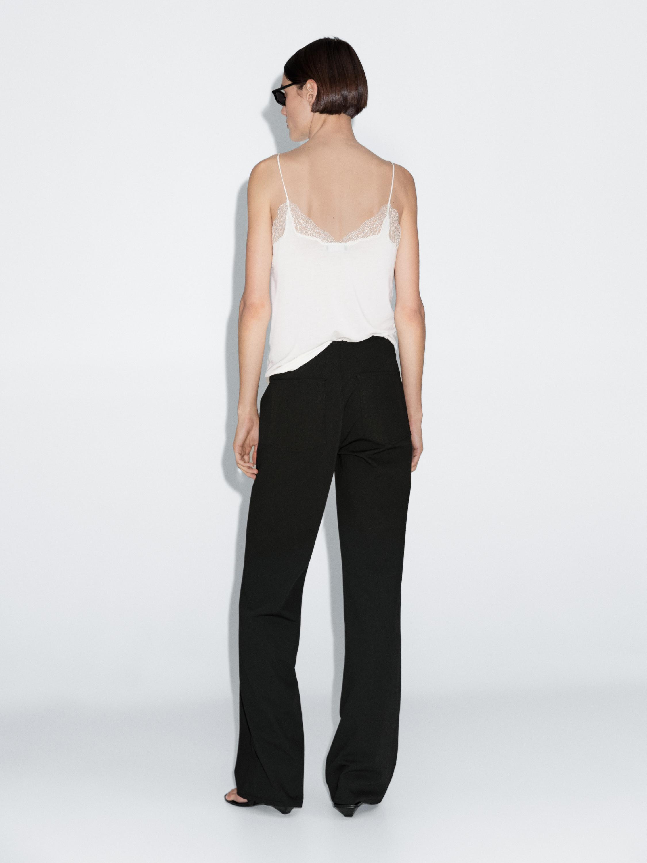 Mid-waist straight-leg trousers | Massimo Dutti UK