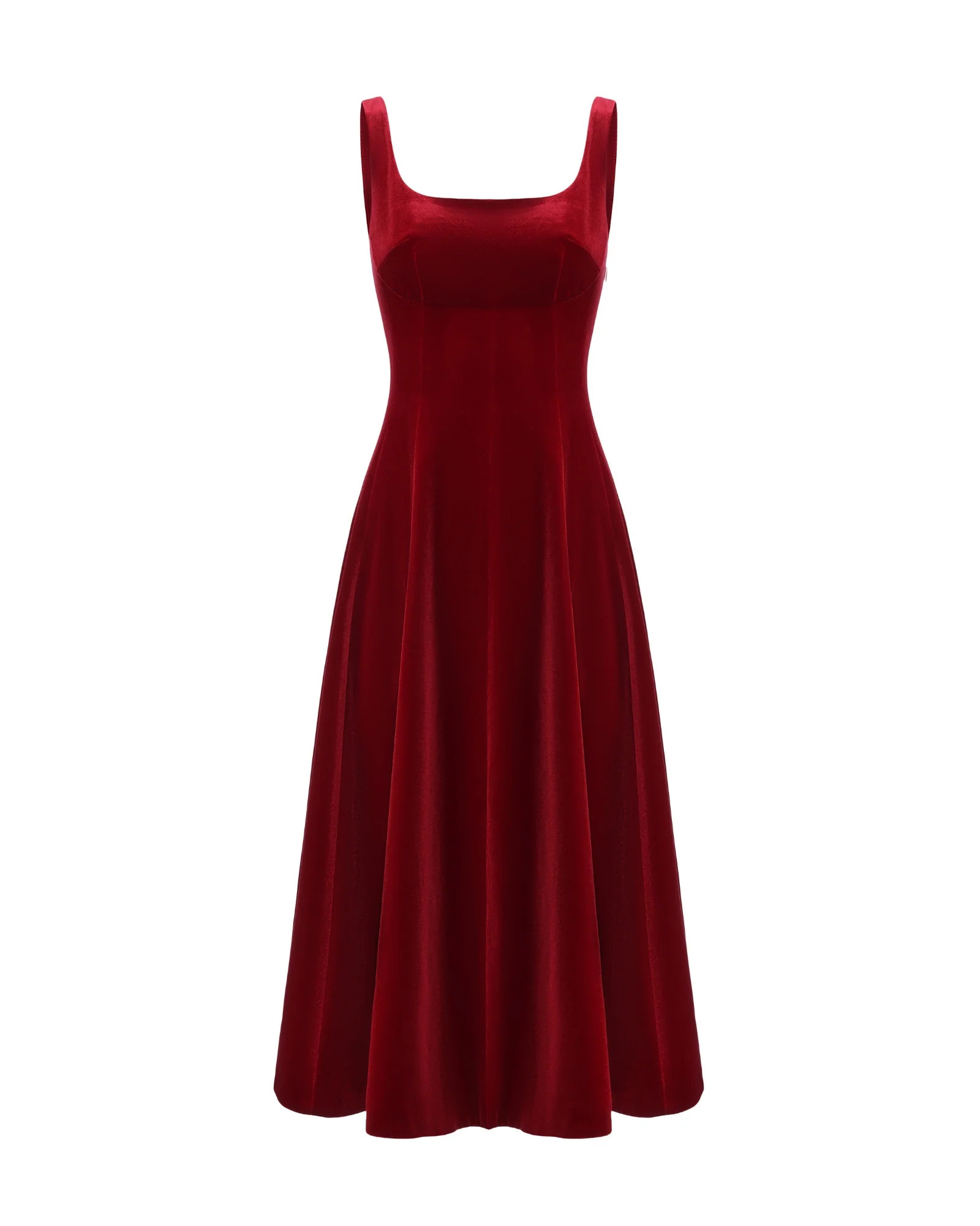 Eleanora Velvet Maxi Dress (Red) | Elegant Velvet Evening Dress | Nana Jacqueline