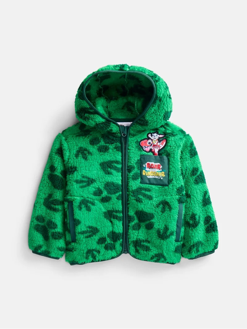 Paw Patrol Roar Dinosaur Toddler Boys Fleece Full Zip Hooded Jacket, Sizes 12M-5T | Walmart (US)