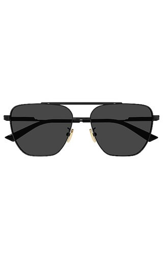 Light Ribbon Metal Aviator in Shiny Black | Revolve Clothing (Global)