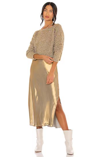 Rosetta Tinsel Dress in Gold & Khaki Gold | Revolve Clothing (Global)