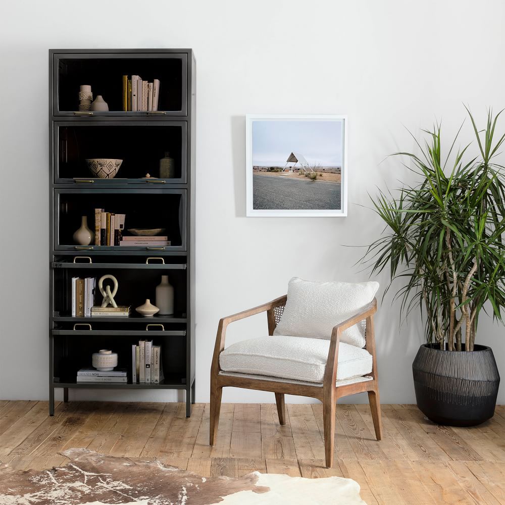 Iron &amp; Glass Tall Barrister Cabinet (32&quot;) | West Elm (US)