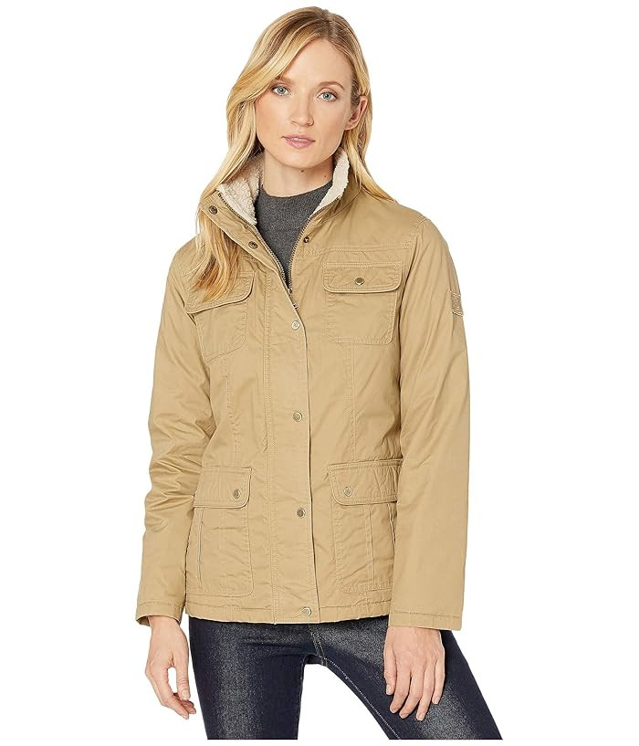LAUREN Ralph Lauren Waxed Cotton Field Jacket (Khaki) Women's Clothing | Zappos
