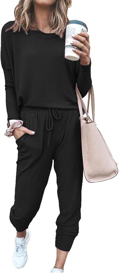 Amazon.com: ETCYY NEW Lounge Sets for Women Sweatsuits Sets Two Piece Outfit Long Sleeve Pant Wor... | Amazon (US)