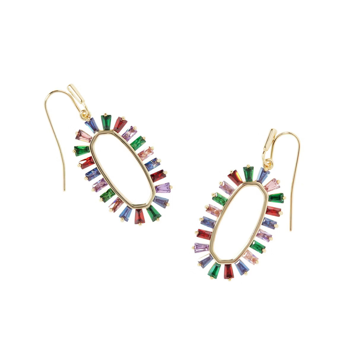 Kendra Scott Jessa Mix Crystal 14K Gold Over Brass Open Frame Drop Earrings | Target