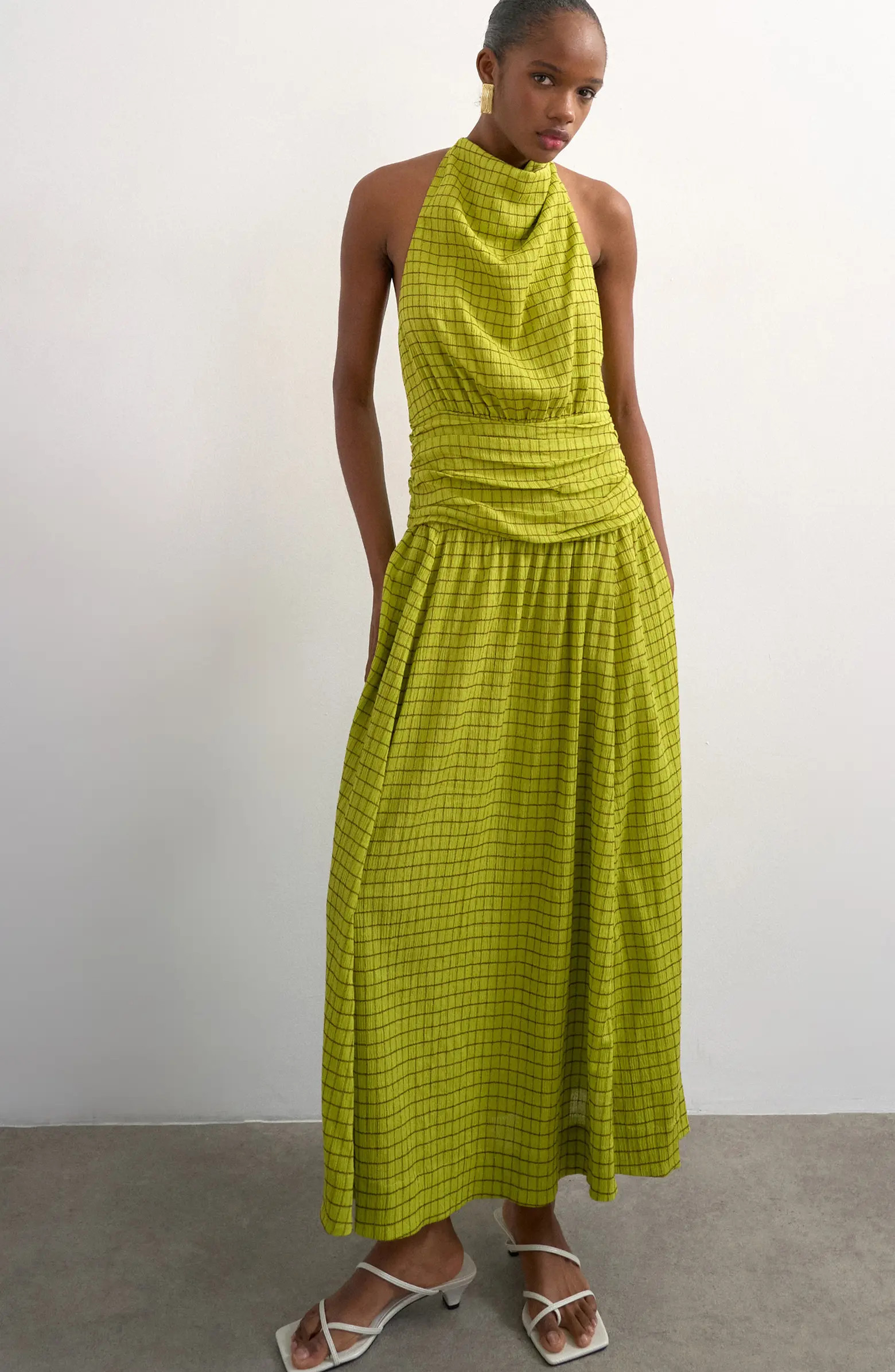 Topshop Check Print Halter Maxi Dress | Nordstrom | Nordstrom