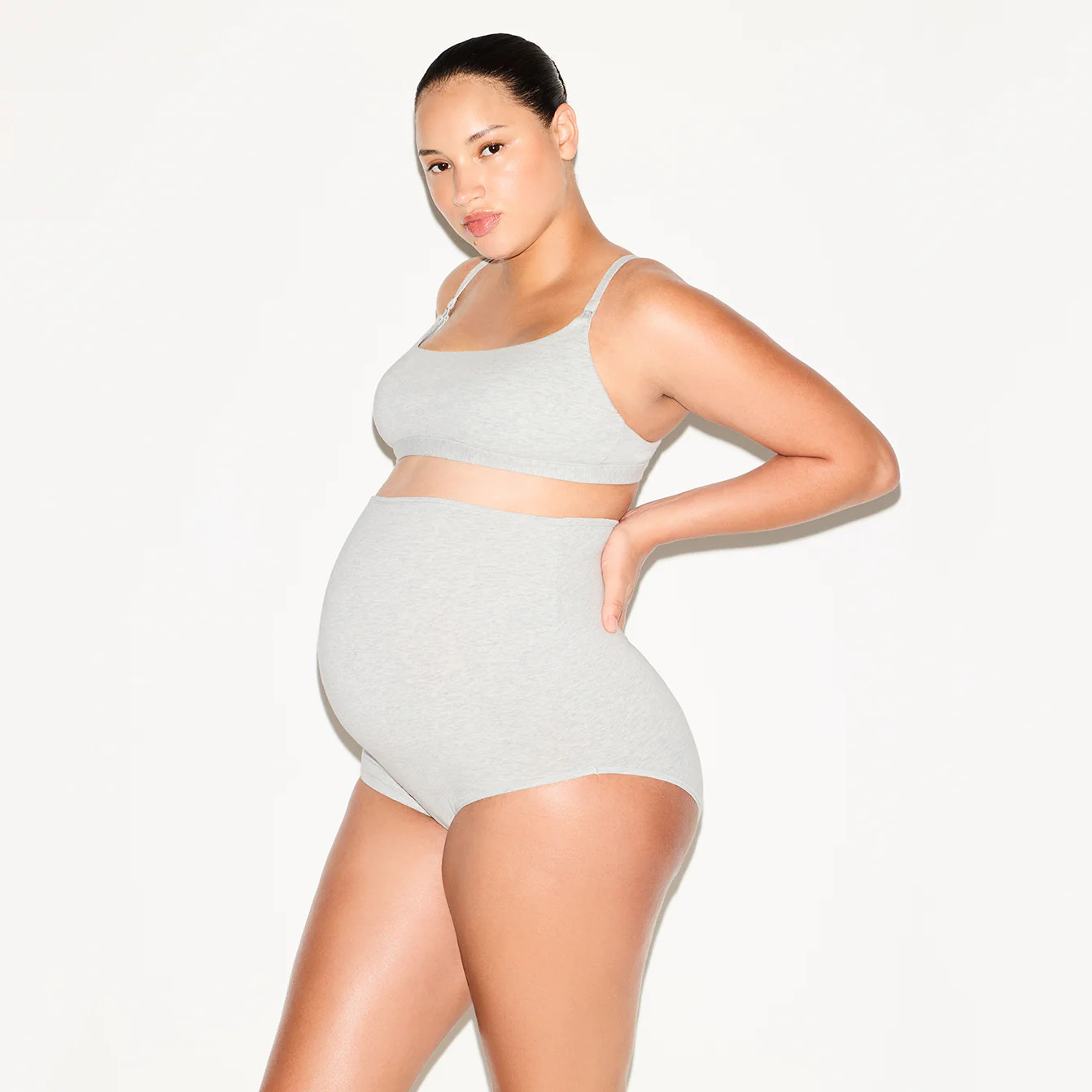 SKIMS Maternity High-Waisted Brief 5-Pack | Grey | 3XL | Cotton Jersey | SKIMS (US)