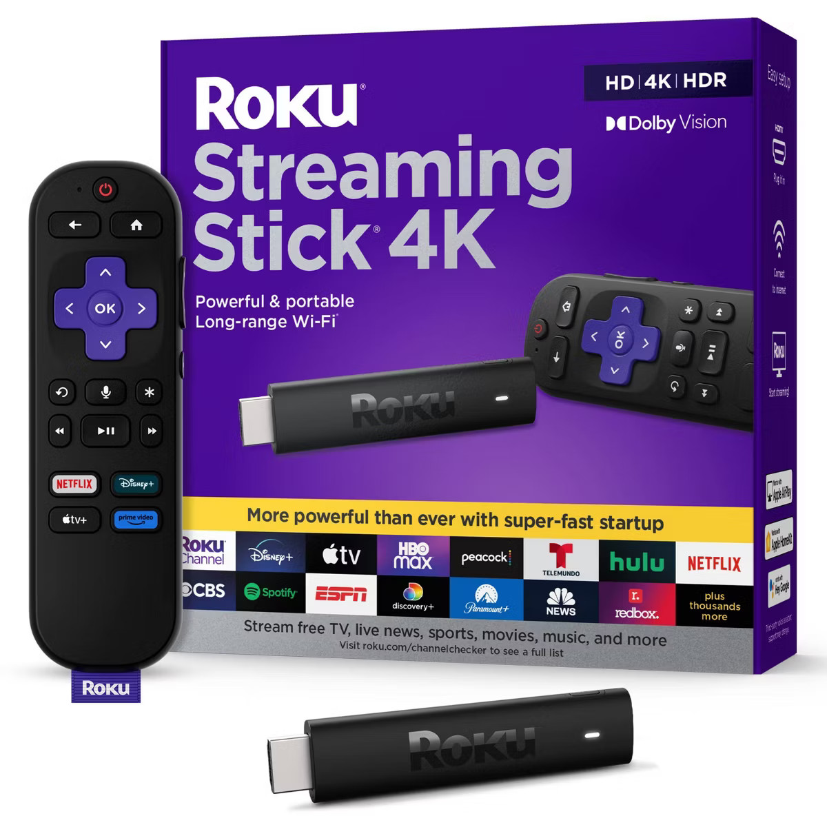 Roku Streaming Stick 4K Streaming Device 4K/HDR/Dolby Vision with Voice Remote with TV Controls | Target