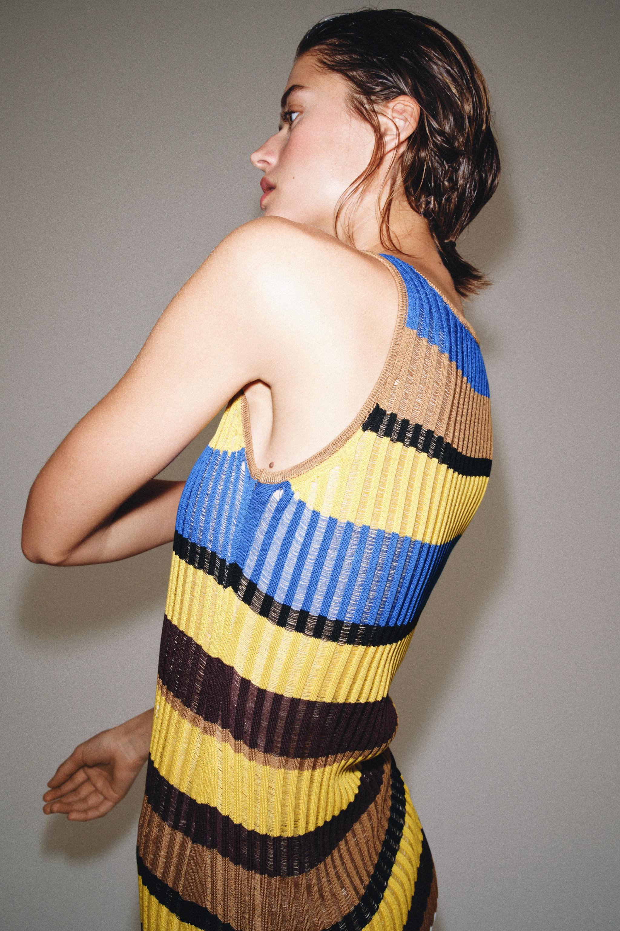 LONG STRIPED KNIT DRESS | Zara UK