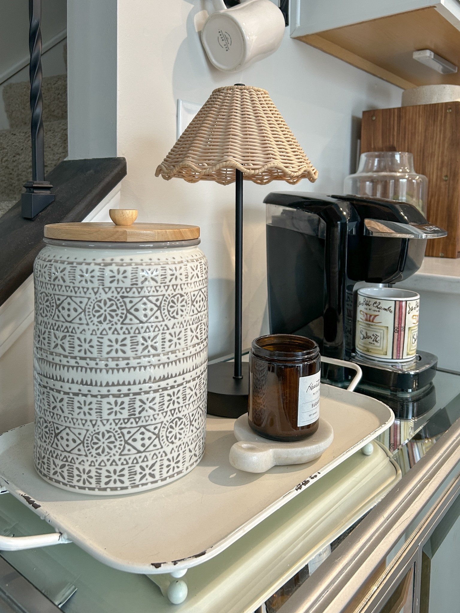 I found the perfect little cordless kitchen lamp! I love the texture and shape of the scalloped wicker shade and it adds a nice glow to my coffee station! Comes in black and brass so I linked both 

Wicker lamp shade
Rattan lamp shade
Scalloped lamp shade
Cordless lamp
Kitchen lamp
Coffee bar 
Coffee station
Brass lamp 


#LTKHome #LTKmorningroutine #LTKselfcare