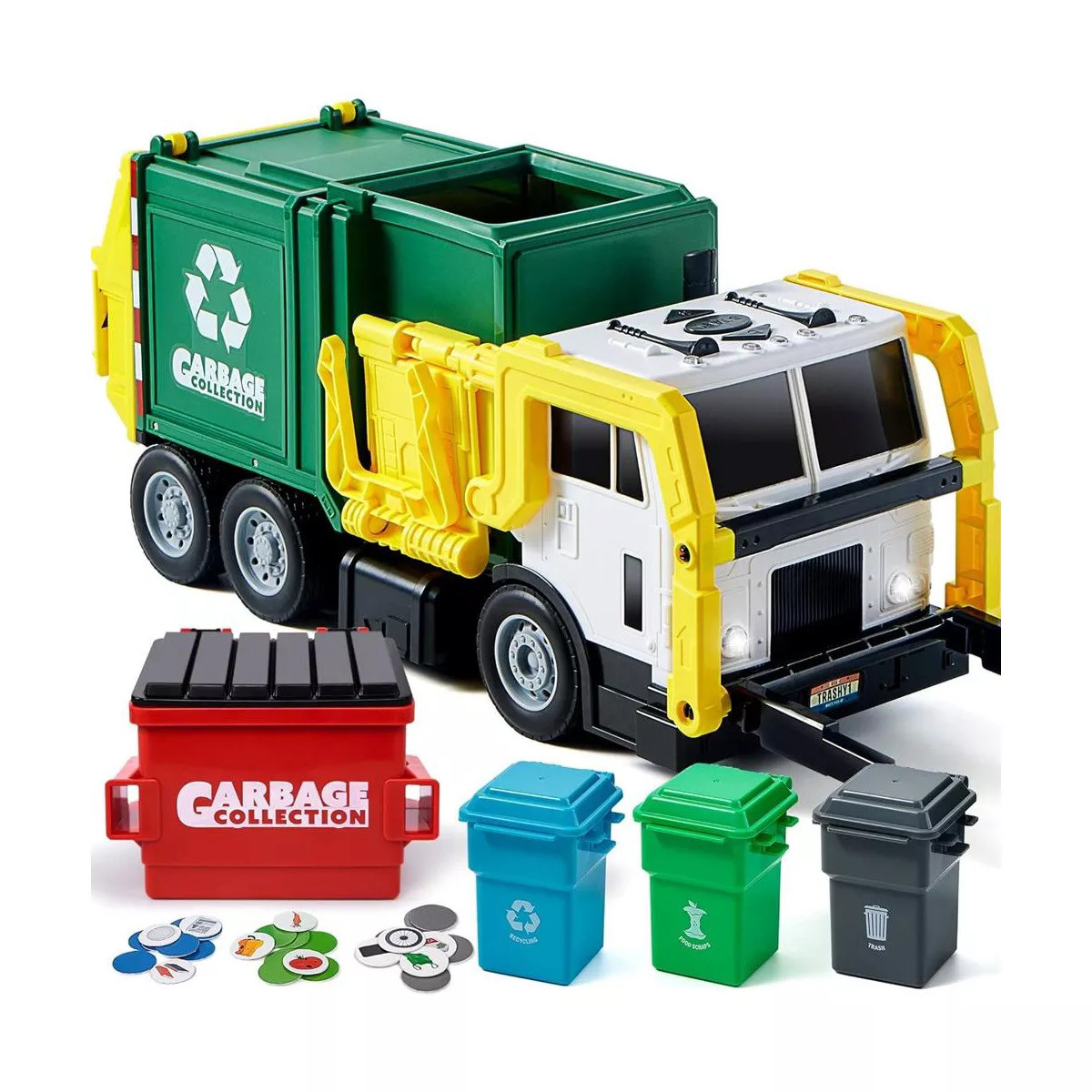 Garbage Truck Set, 16" Large Trash Truck Toys for Boys with Trash Can Lifter and Dumping Function... | Target