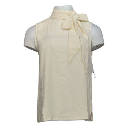 Vince Camuto Women s Top Sz S Sleeveless Satin Tie-Neck Blouse White A343646 | Walmart (US)