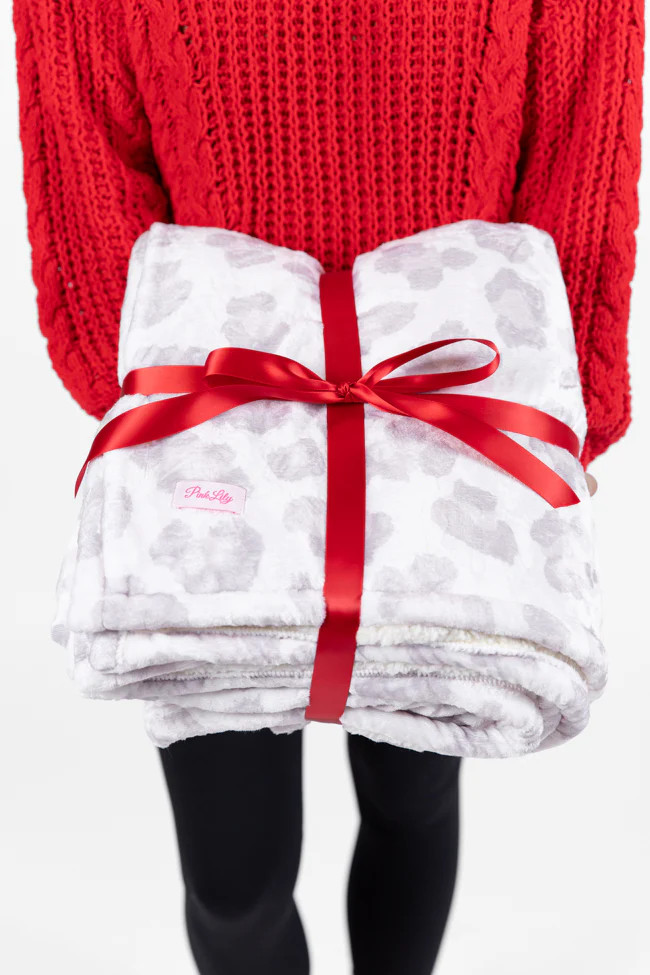 GWP - Bundled Up Light Leopard Sherpa Blanket | Pink Lily