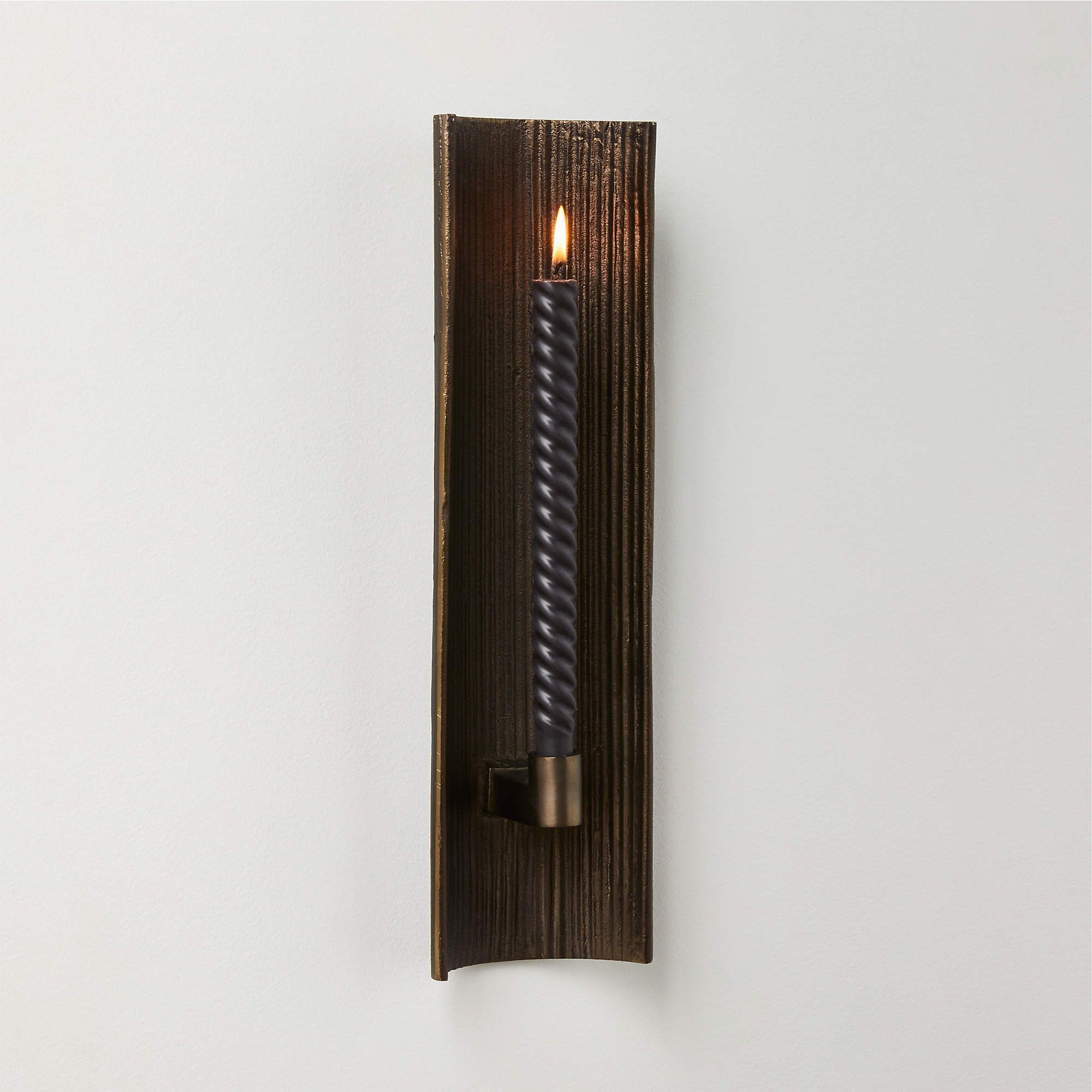 Ripple Brass Wall Sconce Modern Taper Candle Holder + Reviews | CB2 | CB2