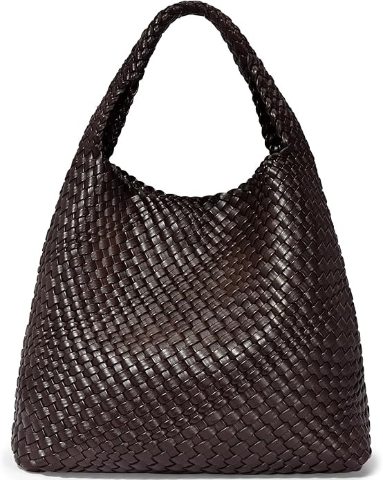 Woven Bag Purses and Handbags, Woven Vegan Leather Bag For Women, Woven Tote Bag Shoulder Bag Top... | Amazon (US)