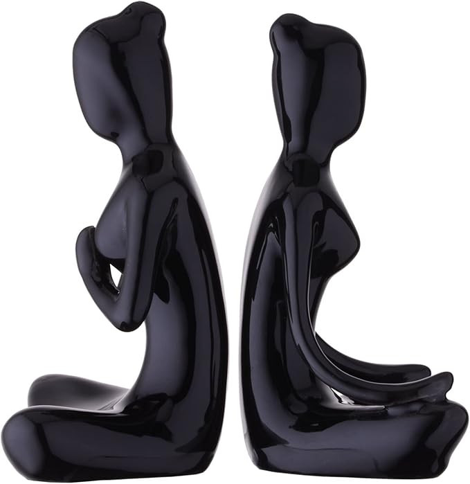 MuJun-L Ceramic Yoga Figure Meditation Yoga Pose Statue Figurine Home and Office Decoration (Blac... | Amazon (US)