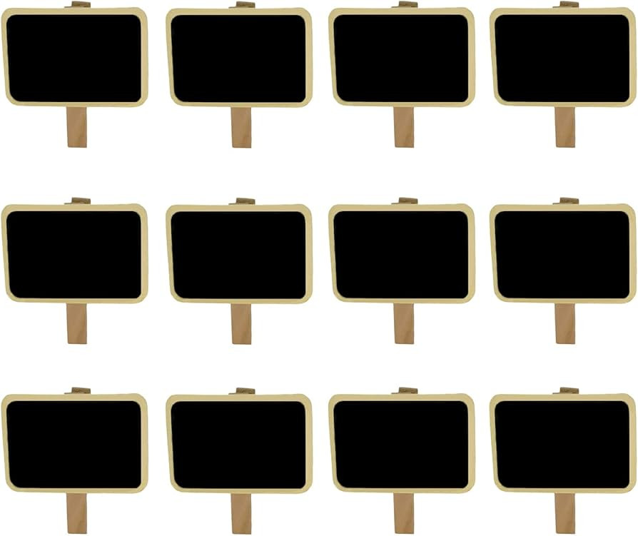 Miraclekoo 12 Mini Retangle Chalkboard Blackboard with Wooden Clip Message Board Signs and Labels... | Amazon (US)