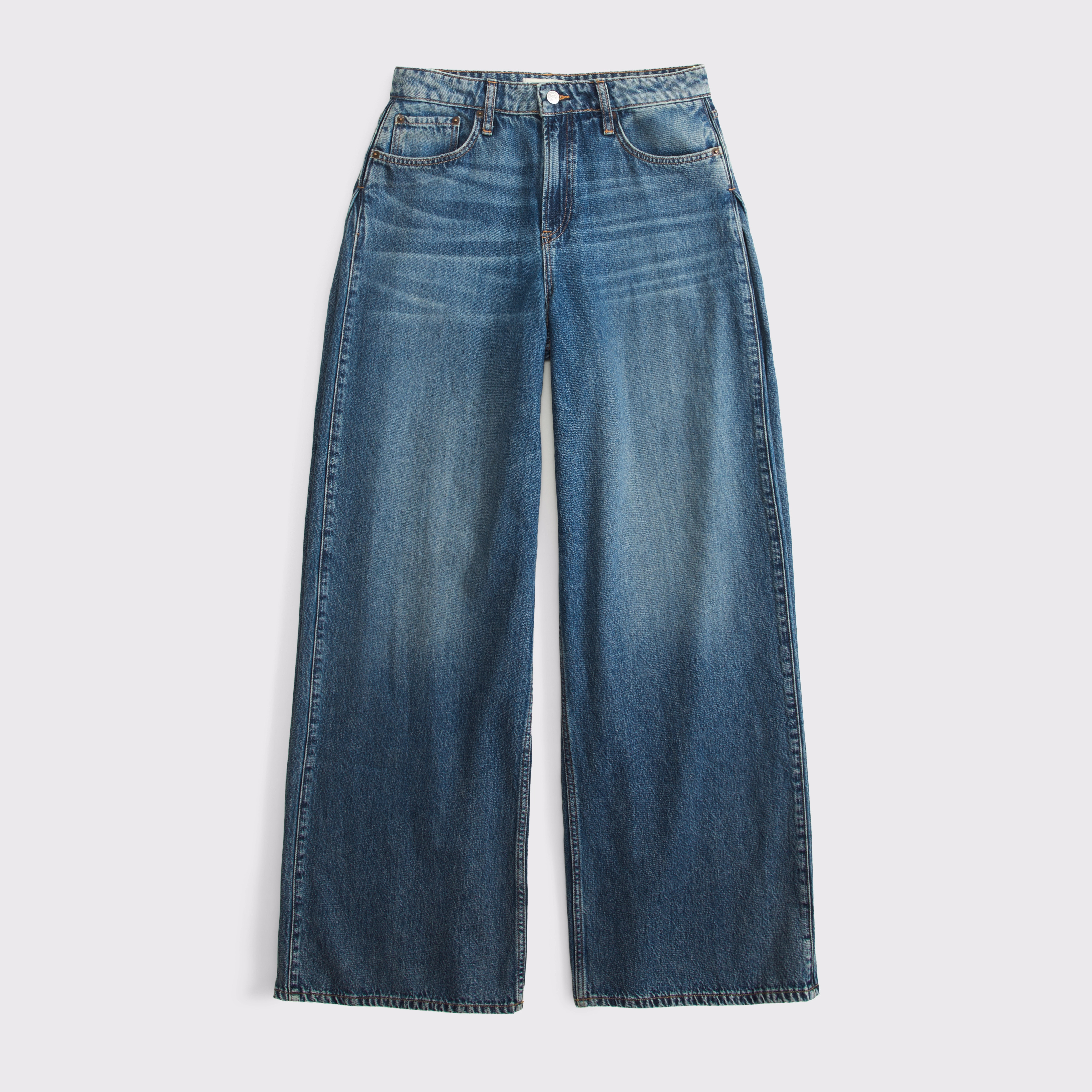 Curve Love High Rise Wide Leg Pleated Jean | Abercrombie & Fitch (US)