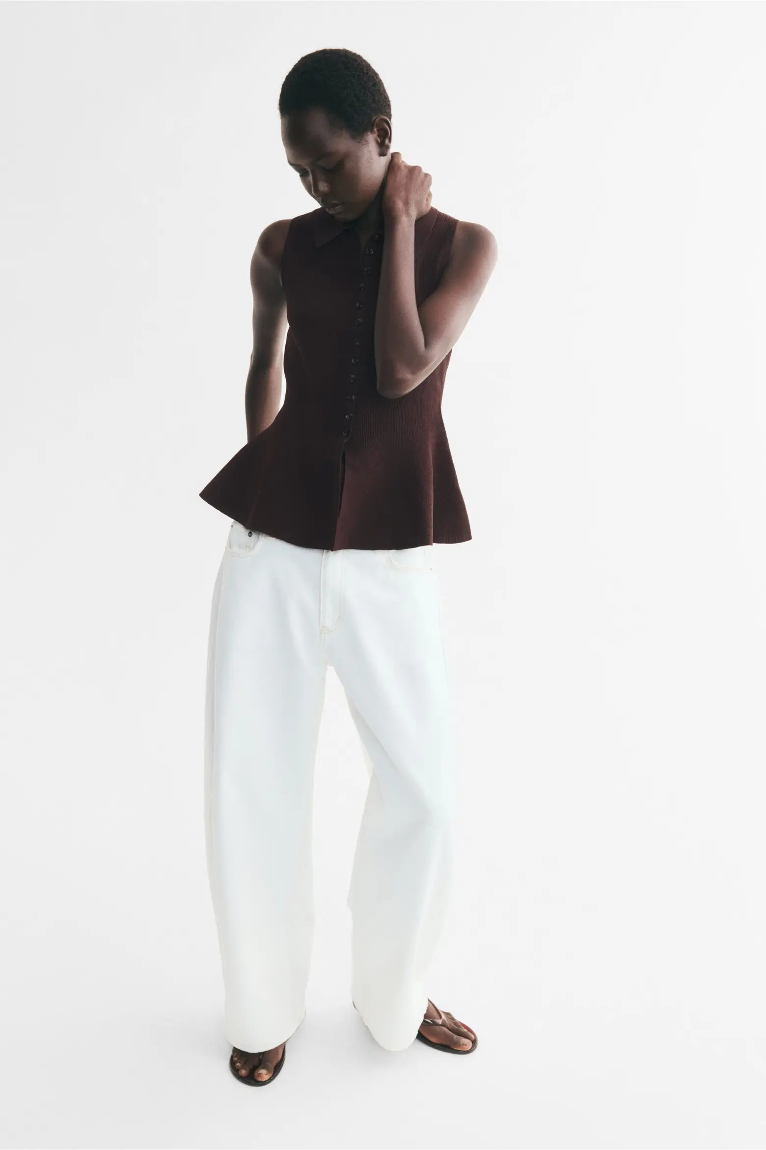H&M Rib-Knit Peplum Top (Women) | Nordstrom | Nordstrom