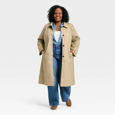 Women's Twill Trench Coat - Universal Thread™ Tan XXL | Target