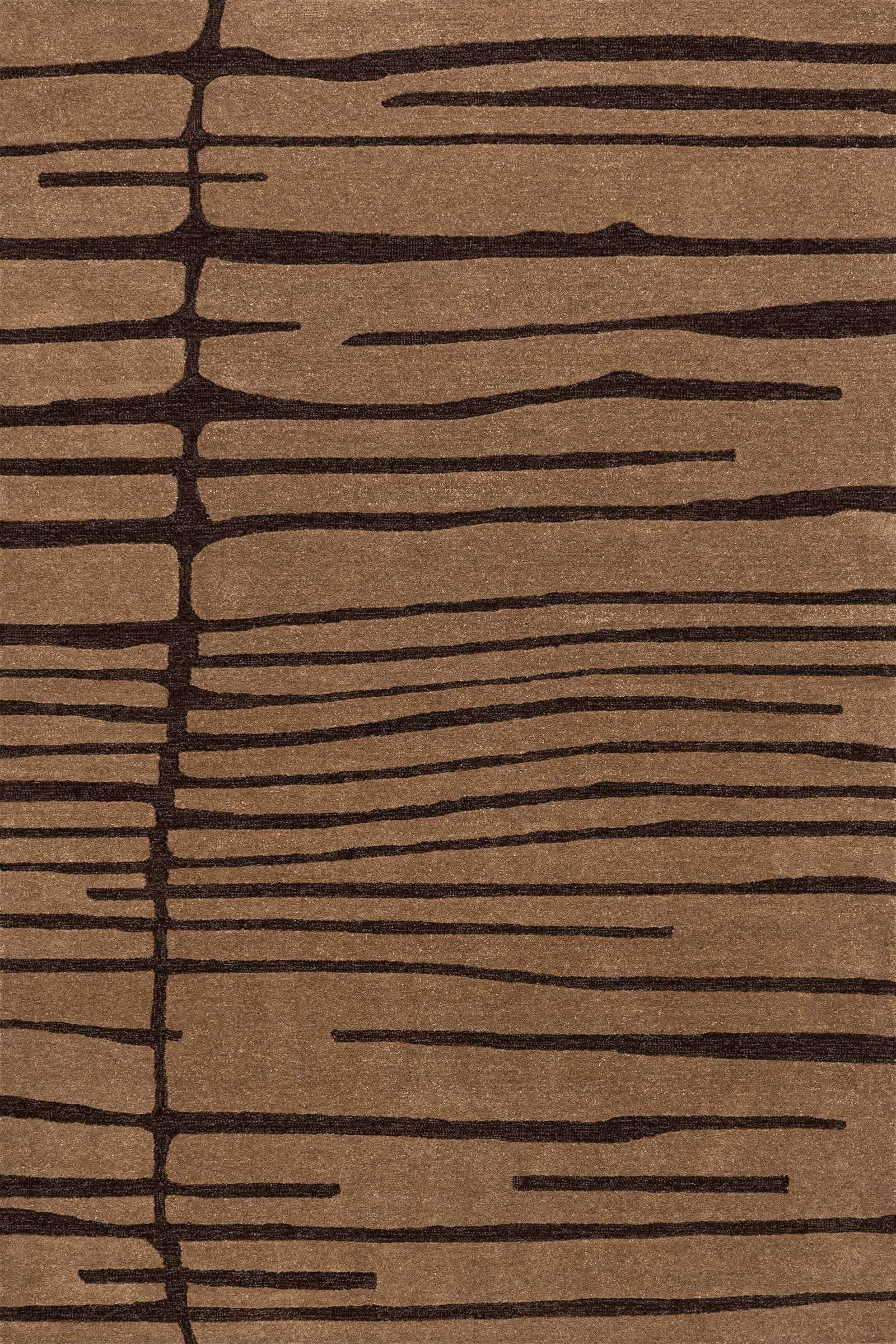 Parsa Striped Wool Rug | Brown | Rugs USA