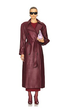 Ducie Corrin Leather Coat in Burgundy from Revolve.com | Revolve Clothing (Global)