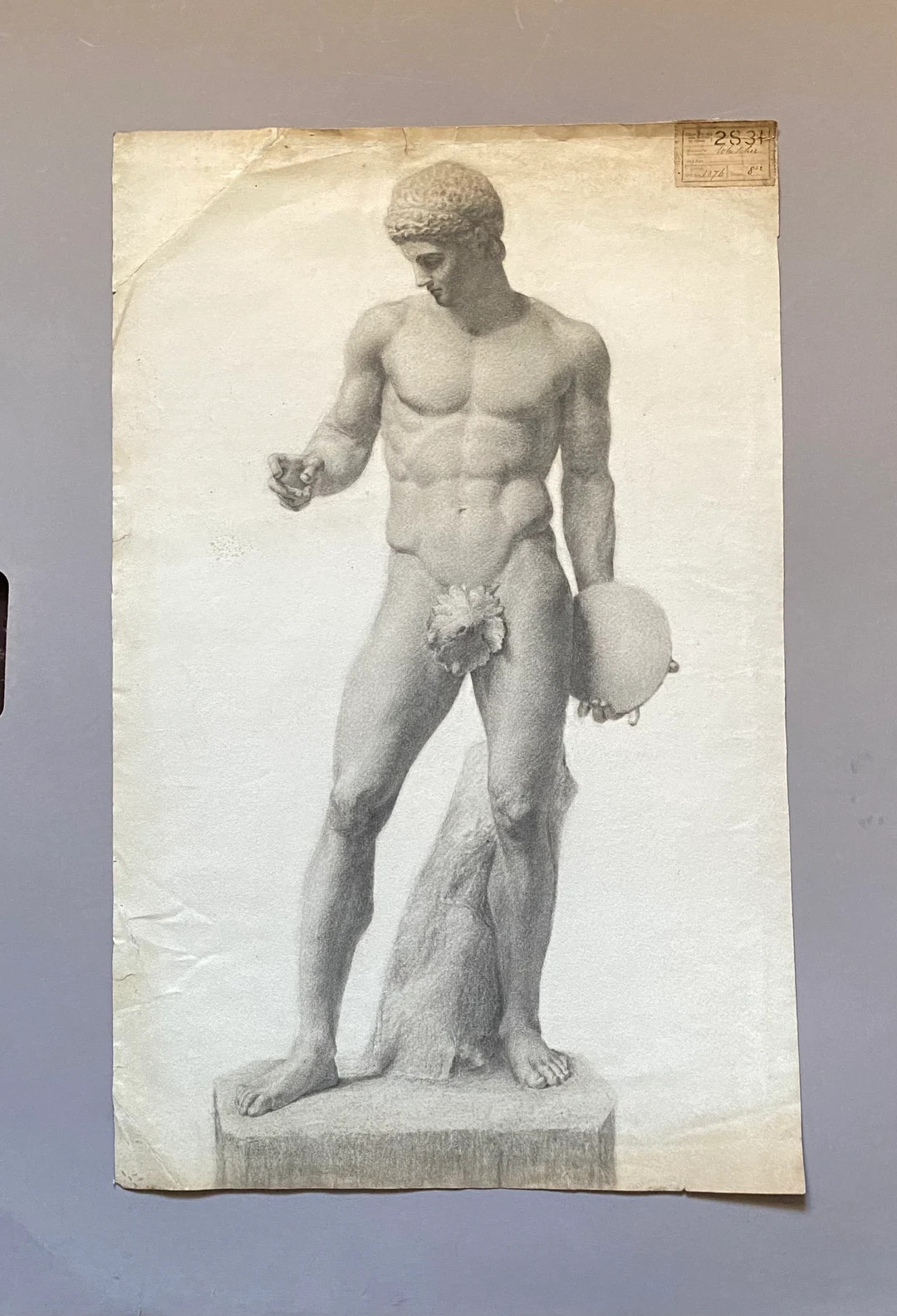 An Original Charcoal Drawing. A Classical Nude London Art School Study. Young Man Carrying Discus... | Etsy (US)