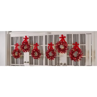 BrylaneHome Red Berry 16" Mini Wreaths - Red Berries | Target