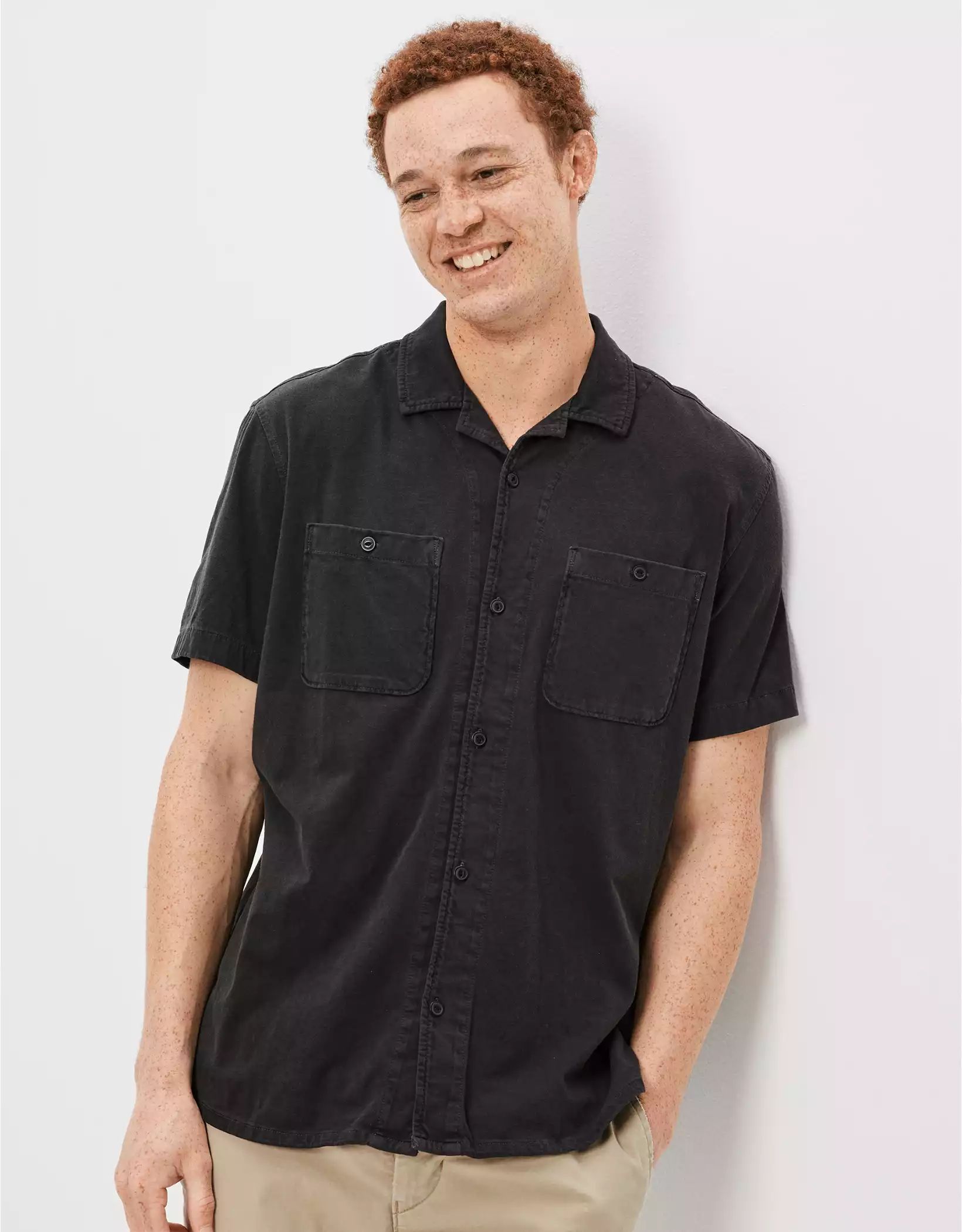 AE Super Soft Knit Button-Up Shirt | American Eagle Outfitters (US & CA)