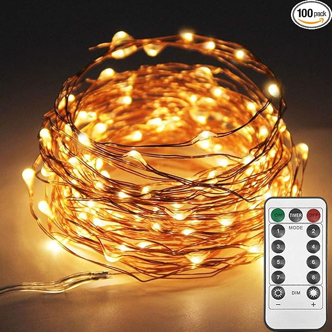 Twinkle Star Copper Wire Fairy String Lights 8 Modes USB Powered, Remote Control for Wedding Part... | Amazon (US)