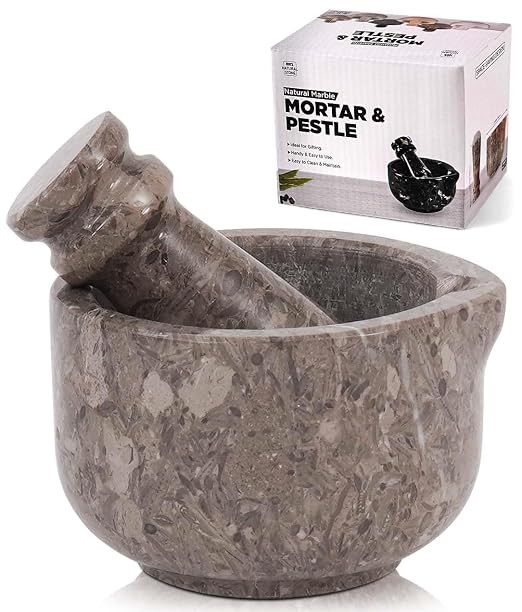 Small Marble Mortar and Pestle Set, 3'' Mini Spice Grinder | Handmade stone grinding bowl for her... | Amazon (US)