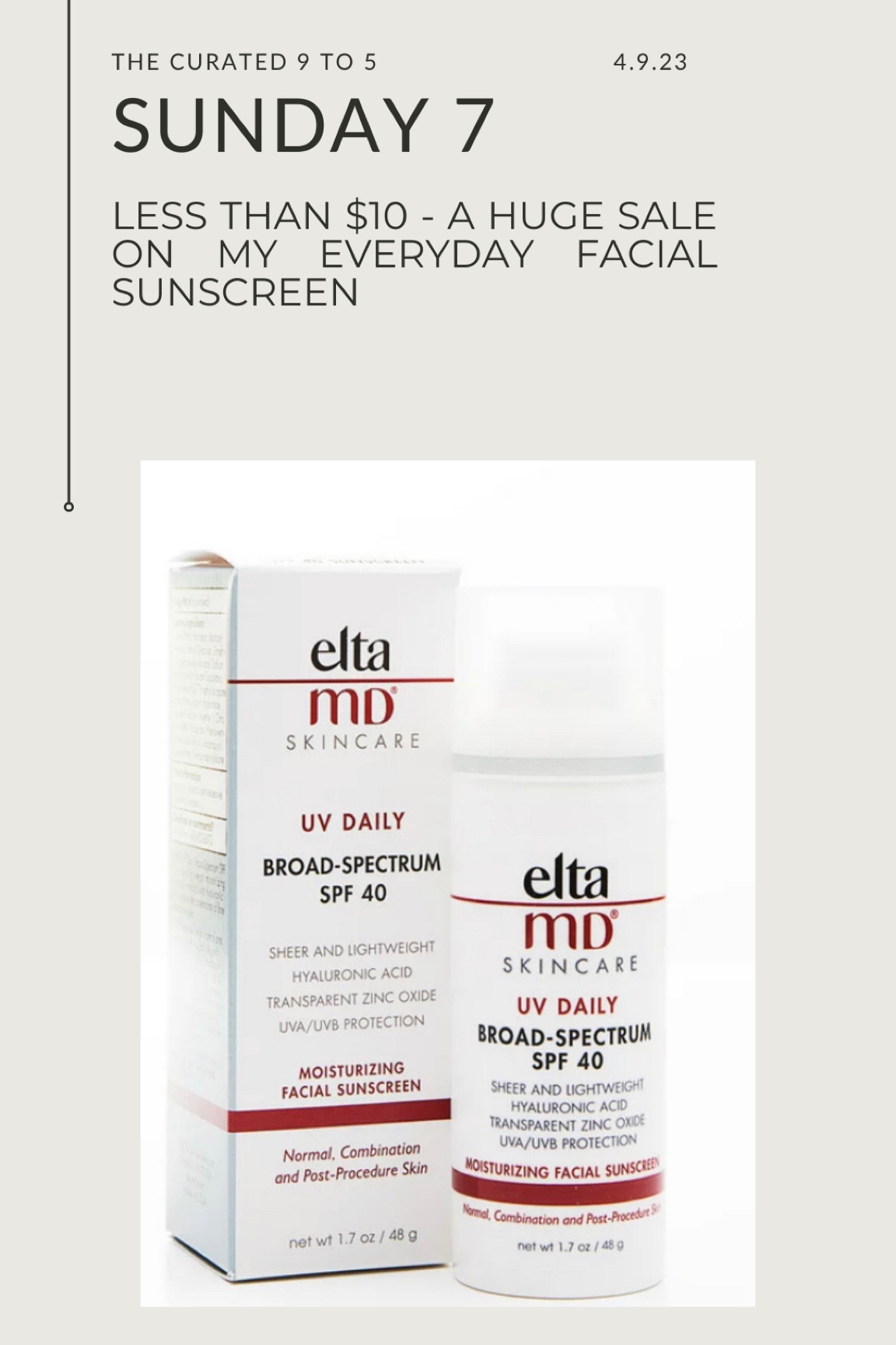 Sunday 7, Walmart beauty days, elta md, facial sunscreen, beauty sale, less than $10

#LTKbeauty #LTKsalealert