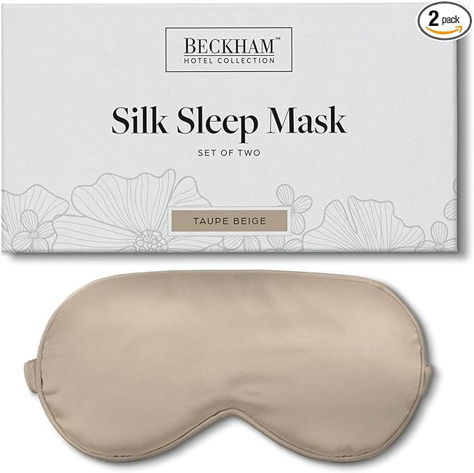 Beckham Hotel Collection Silk Sleep Mask - Pack of 2, 100% Mulberry Silk Sleeping Mask for Women ... | Amazon (US)