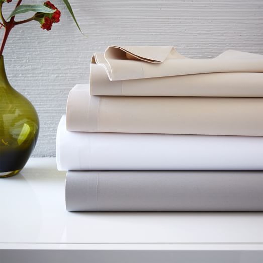 400-Thread-Count Organic Cotton Percale Sheet Set | West Elm (US)