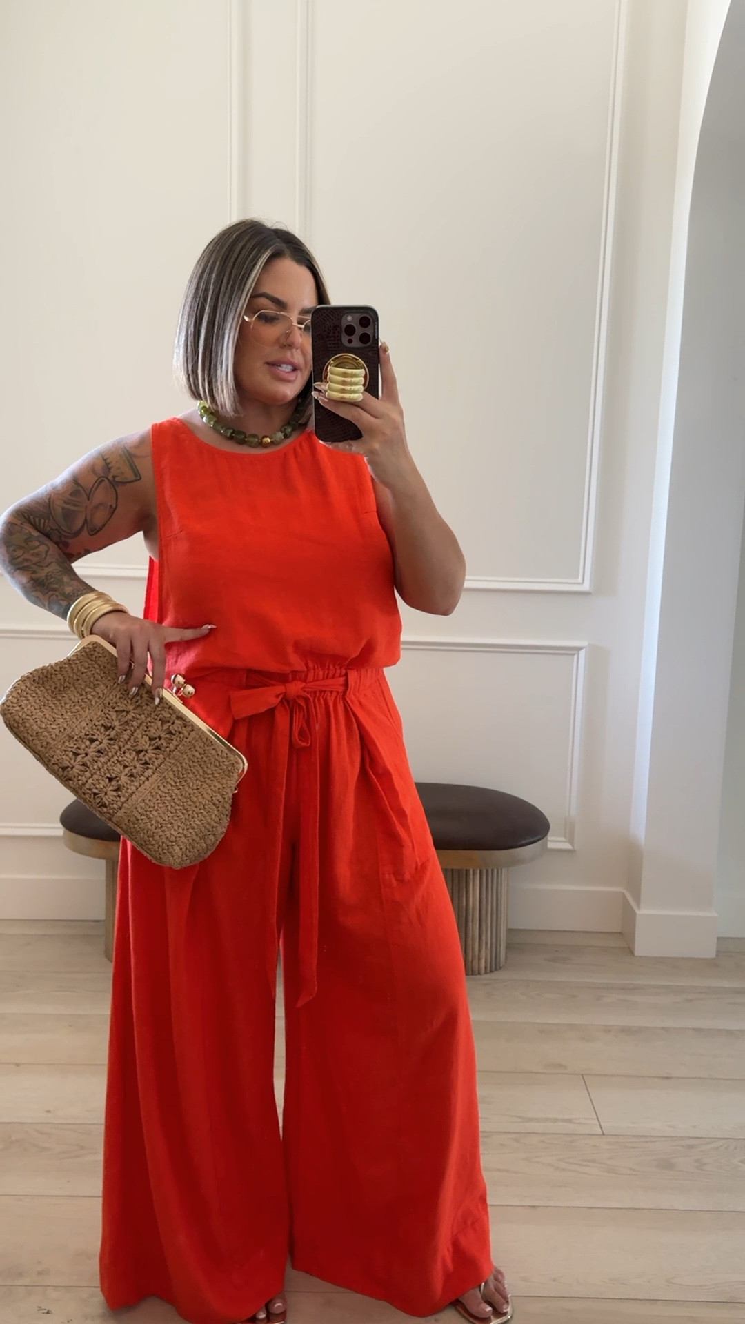 Such a cute linen jumpsuit it does run big tho I could have sized down. Also you have to wear either a bandeau or a tube top under it because it drops down really low on the side. I linked 2 options for you that I would recommend. 

I’m wearing a size L I could have done the M 

Sandals linked similar mine are old.
#freepeople #jumpsuit #linen #midsize #target #amazon

#LTKMidsize #LTKTall