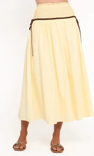 Petal & Pup Orielle Smocked Waist Cotton Midi Skirt | Nordstrom | Nordstrom