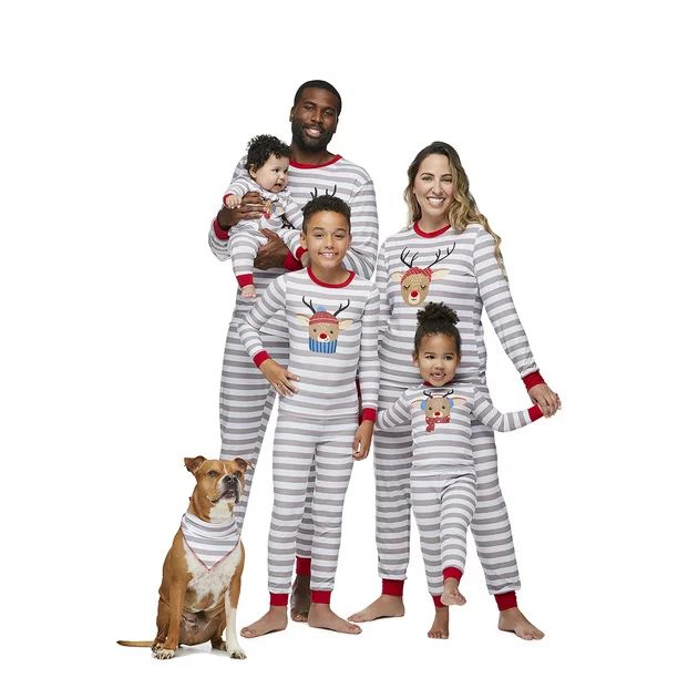 Jolly Jammies Striped Deer Matching Family Christmas Pajama Set - Walmart.com | Walmart (US)