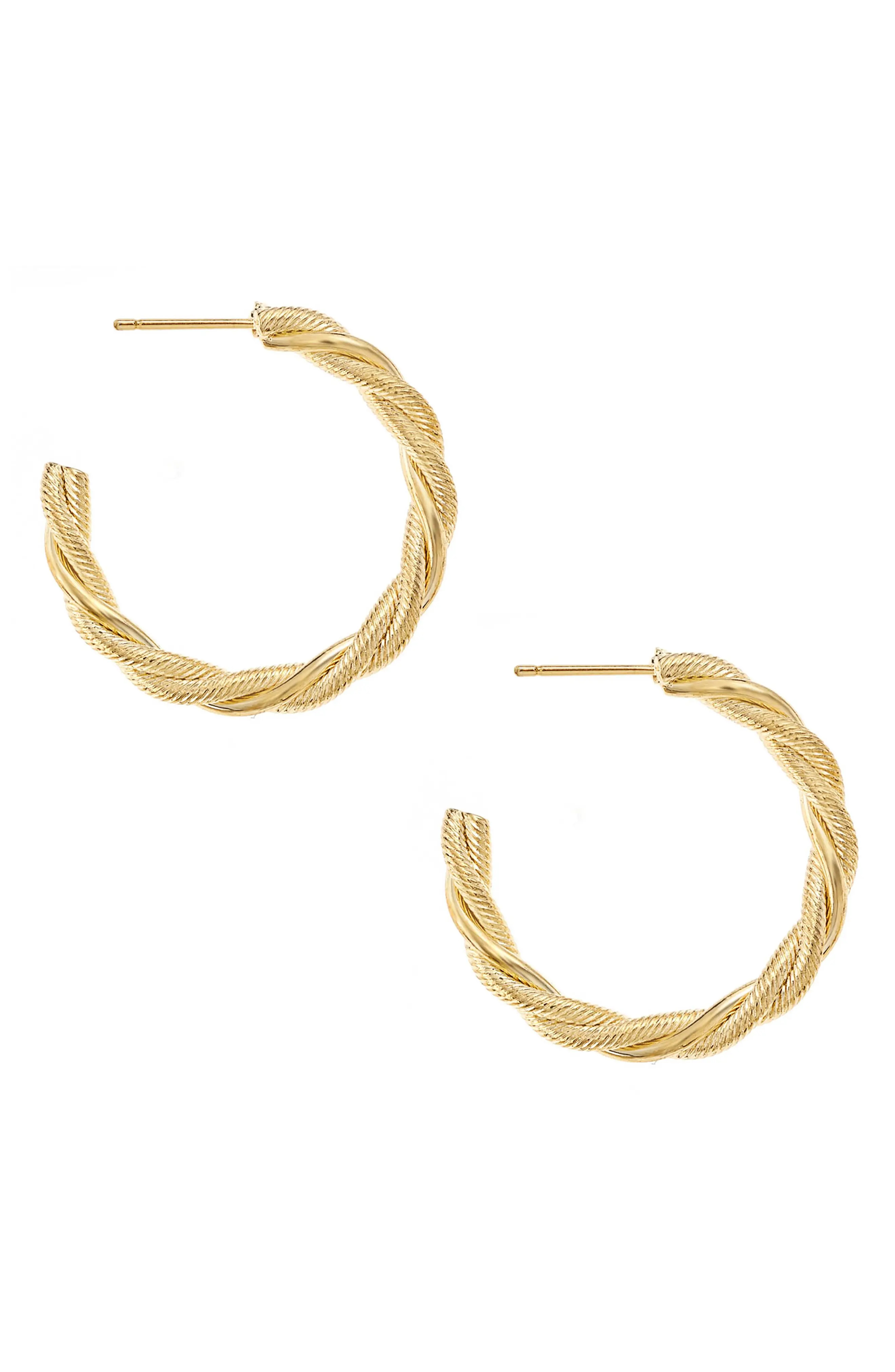 Ettika Twist Hoop Earrings in Gold at Nordstrom | Nordstrom