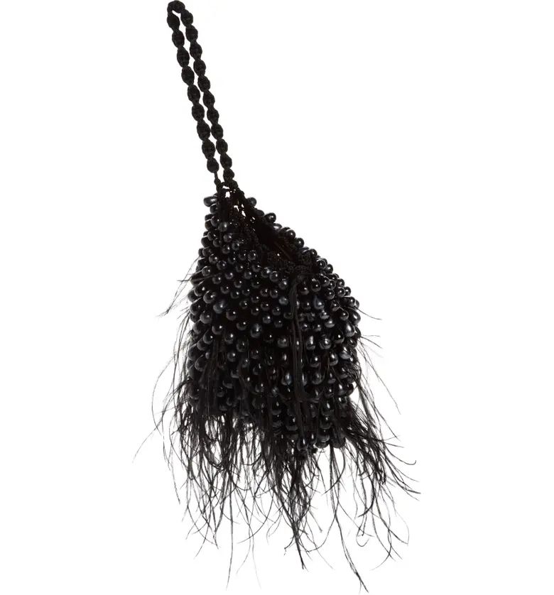 Cult Gaia Dory Bead & Ostrich Feather Wristlet | Nordstrom | Nordstrom