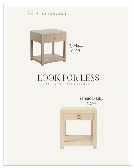 Look for less raffia nightstand, TJ Maxx and Serena and lily, affordable nightstand, popular nightstand, neutral nightstand, brass hardware, nightstand with shelf￼

#LTKstyletip #LTKsalealert #LTKhome