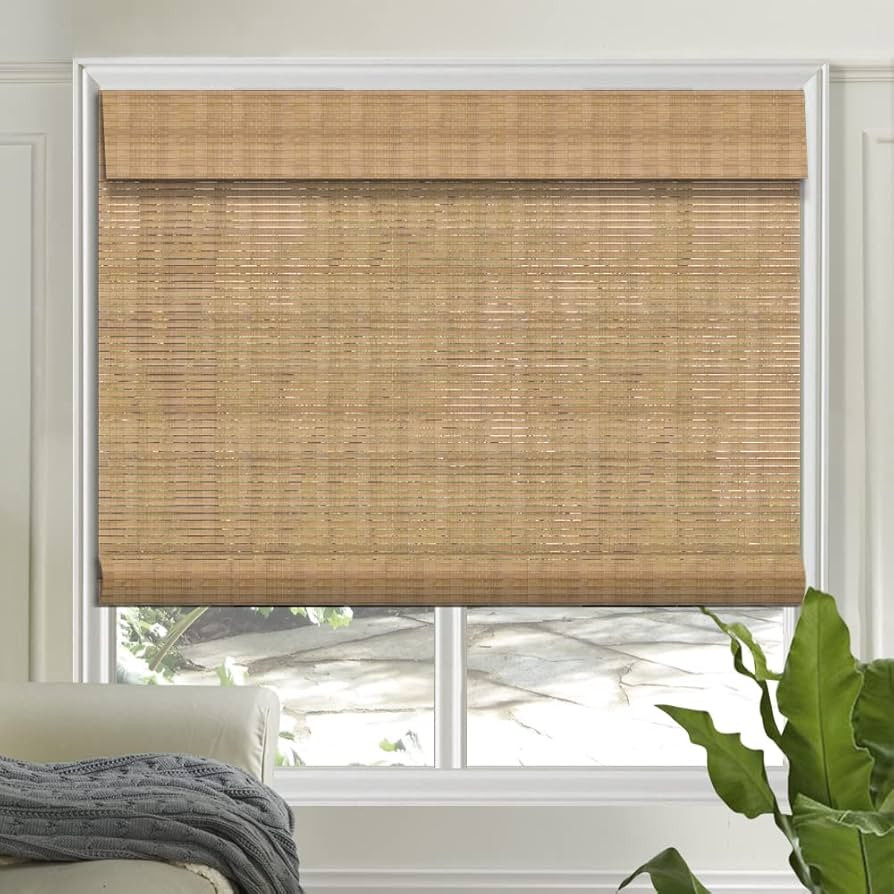 Letau Cordless Wood Window Shades Blinds, Bamboo Light Filtering Roller Shades, Color 12 | Amazon (US)