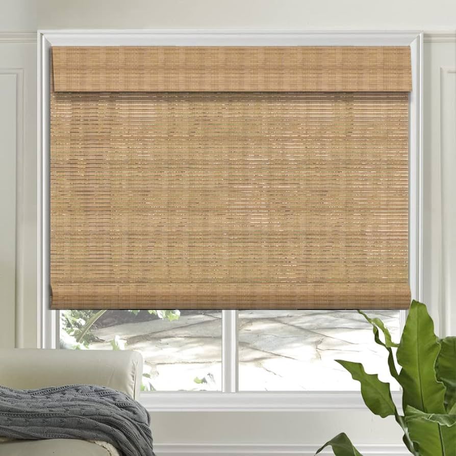 Letau Cordless Wood Window Shades Blinds, Bamboo Light Filtering Roller Shades, Color 12 | Amazon (US)