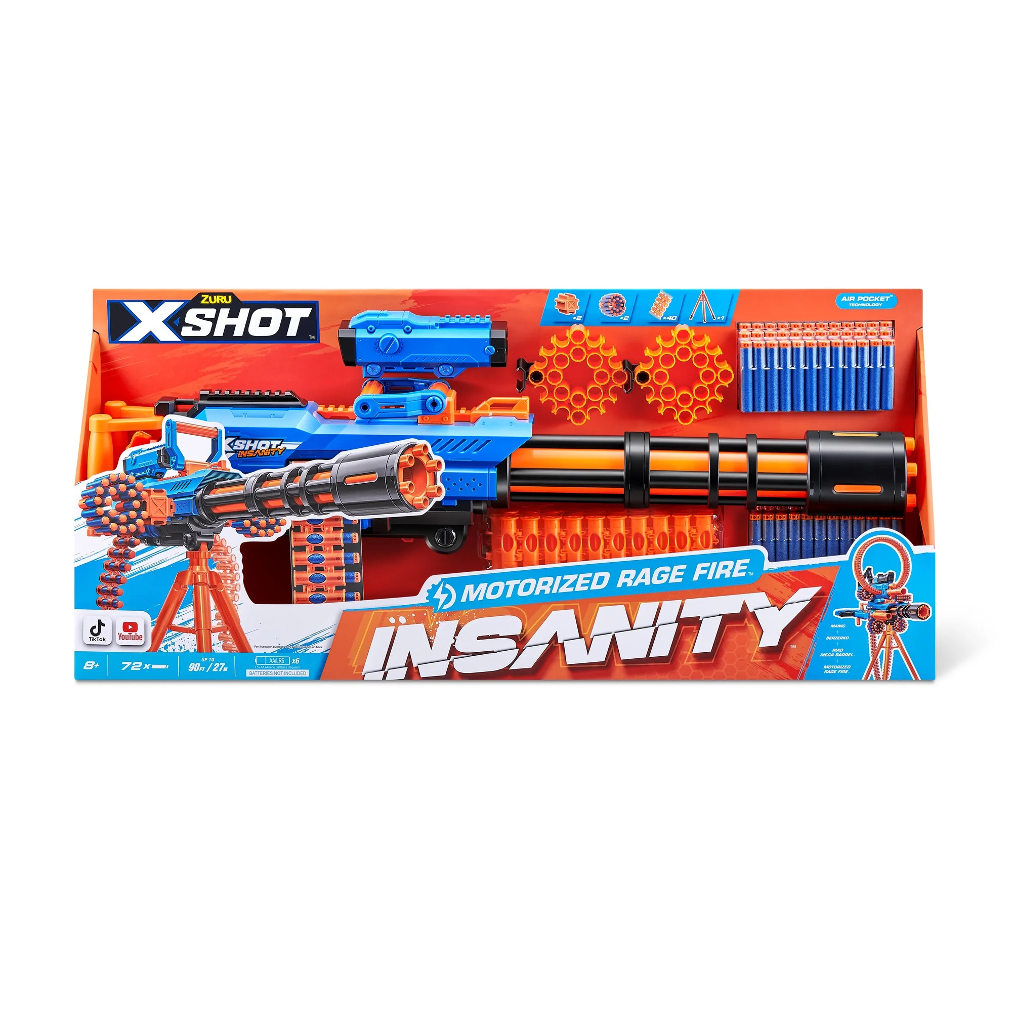 X-Shot Insanity Motorized Rage Fire (72 Darts) by ZURU for Ages 8-99 - Walmart.com | Walmart (US)