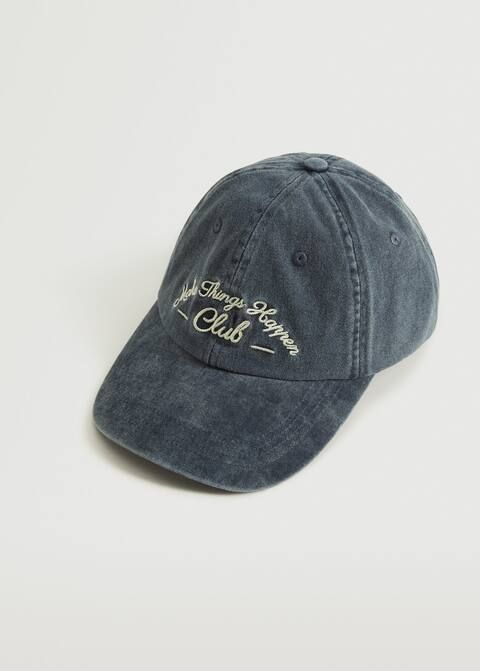 Embroidered cotton cap | MANGO (US)
