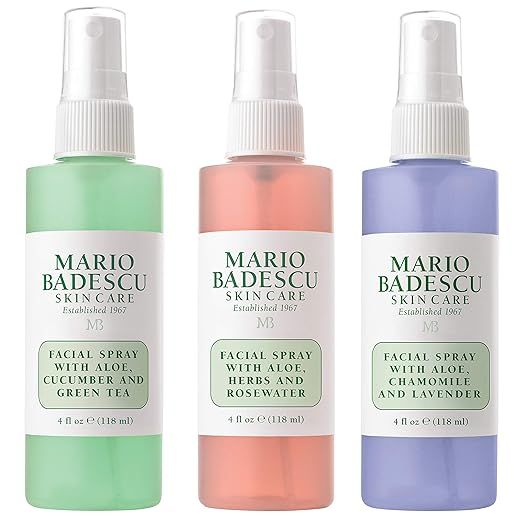 Mario Badescu Spritz Mist and Glow Facial Spray Collection Trio, Lavender, Cucumber, Rose , 4 Fl ... | Amazon (US)