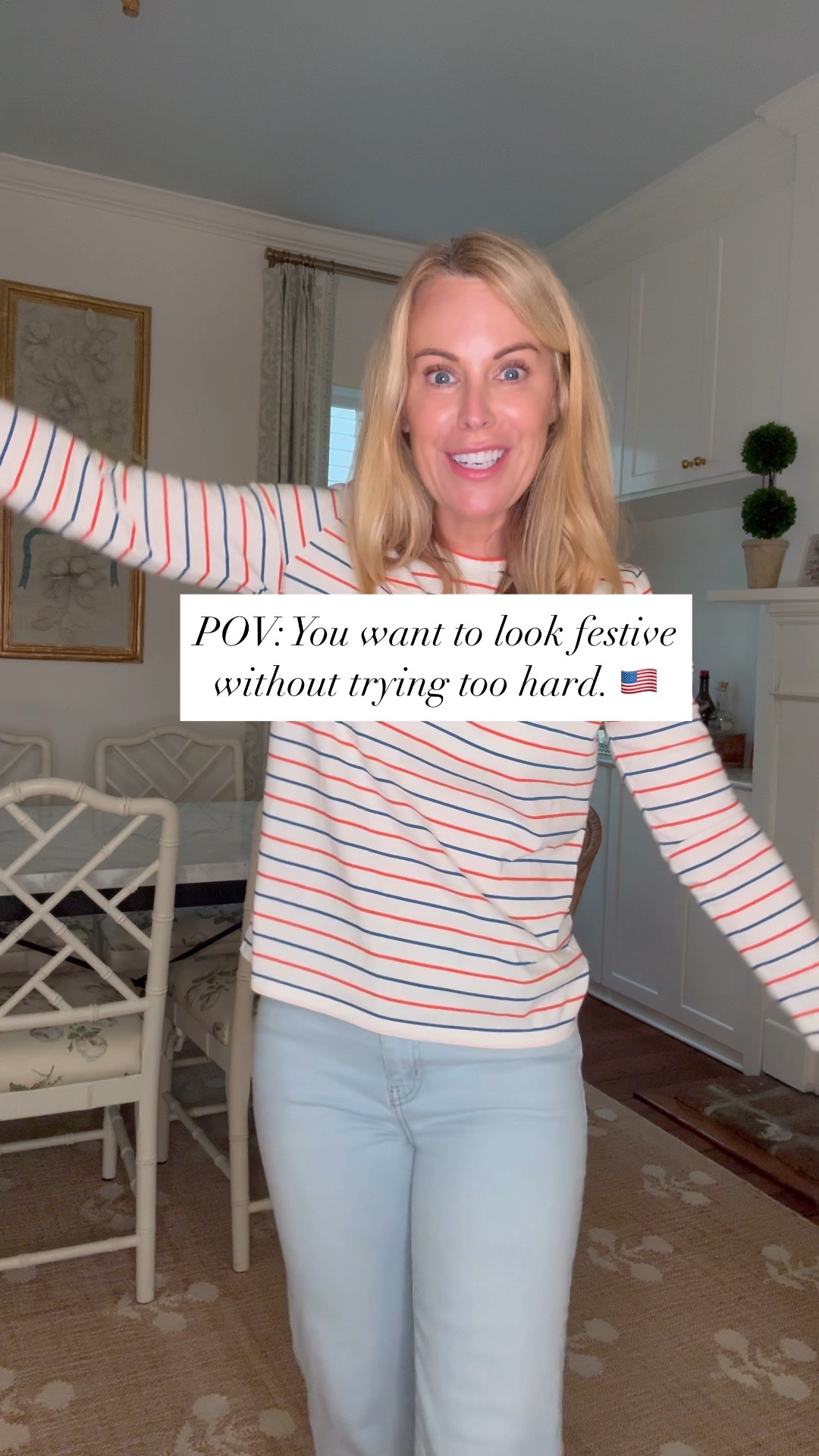 10% off w code welcome10 ❤️🤍🩵
I reach for this shirt on the 4th, 5th and beyond! 

#LTKSeasonal #LTKStyleTip #LTKOver40