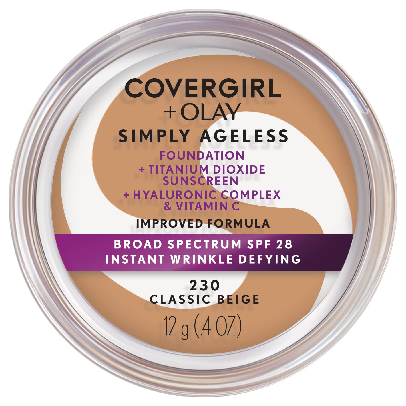 COVERGIRL Simply Ageless Instant Wrinkle Defying Foundation, SPF 28, Hyaluronic Complex & Vitamin... | Amazon (US)