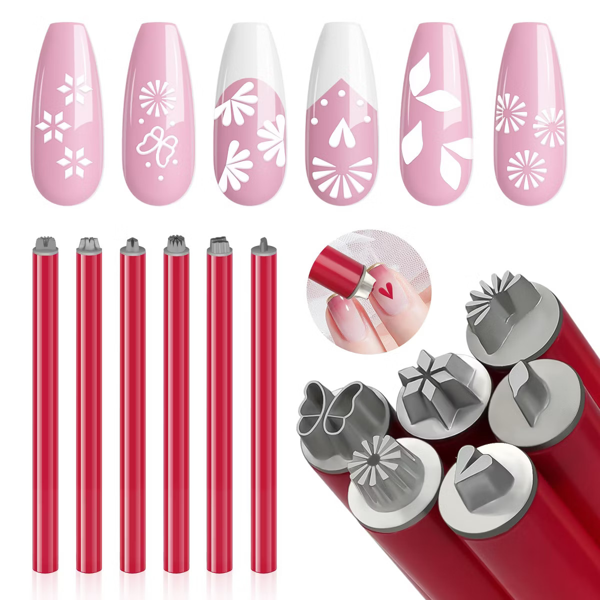 Saviland Pro Stamp Pen System: 3-Sec Cure French & Floral Tips w/5-Pattern Micro-Engraved Heads -... | Target