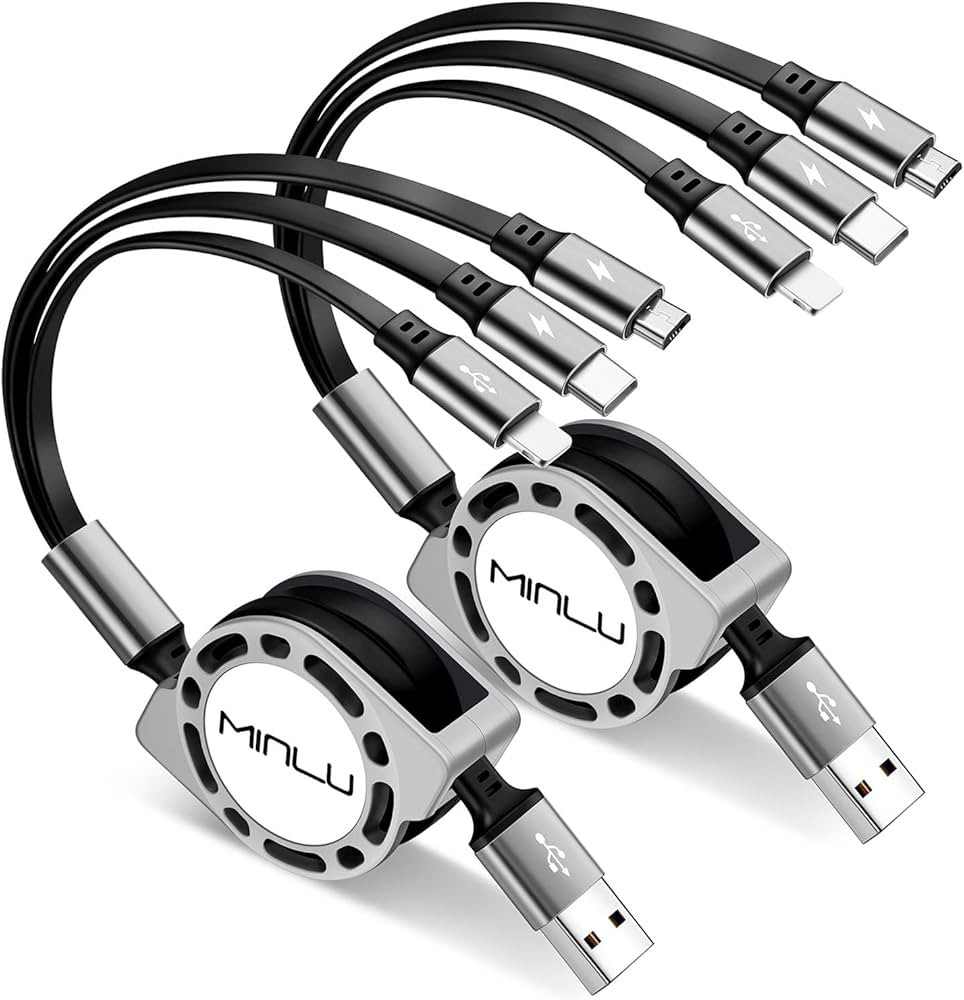 Multi Charging Cable 3A, [2Pack 4ft] Retractable Multi Charging Cord 3 in 1 Fast Charger Cord, Mu... | Amazon (US)