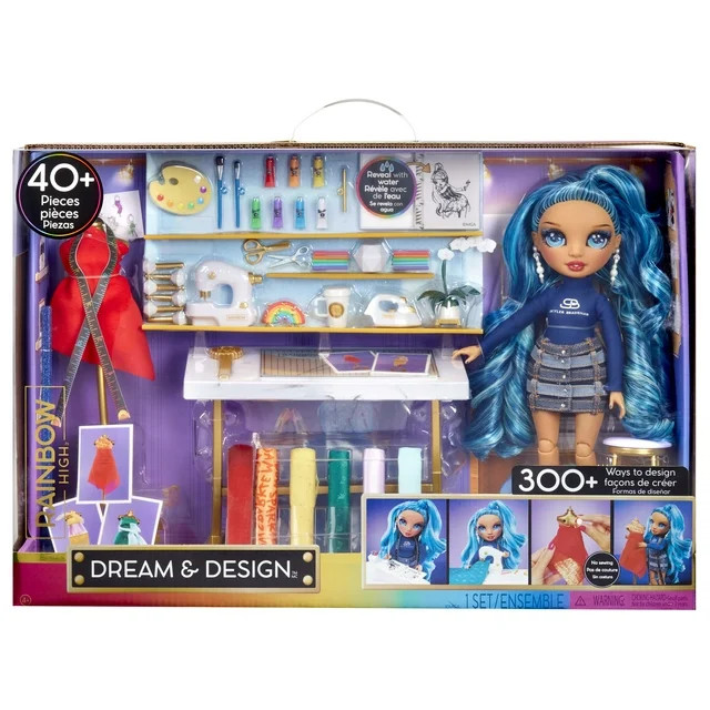 Rainbow High Dream & Design Fashion Studio Playset, Fashion Designer Playset with Exclusive Blue ... | Walmart (US)